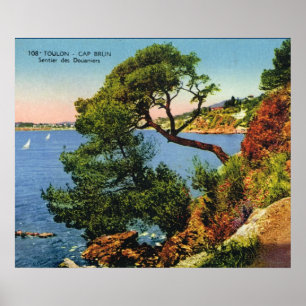 Póster Imagen francesa vintage, Francia, Toulon, Cap Brun
