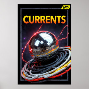 Póster Imagen futurista abstracta de una esfera metálica