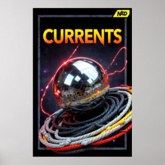 Póster Imagen futurista abstracta de una esfera metálica