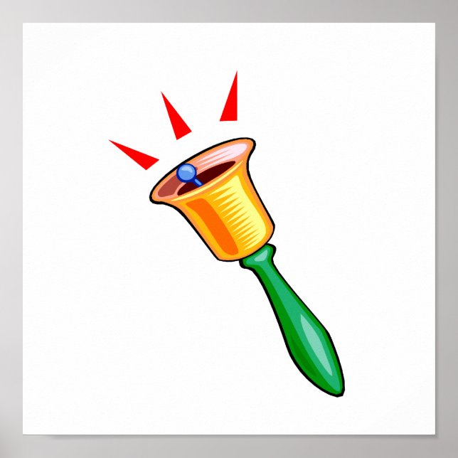 Póster Imagen gráfica de timbre, imagen de timbre de mano (Frente)