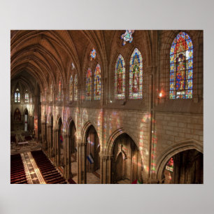 Póster imagen HDR del interior de la Basílica, Quito, Ecu