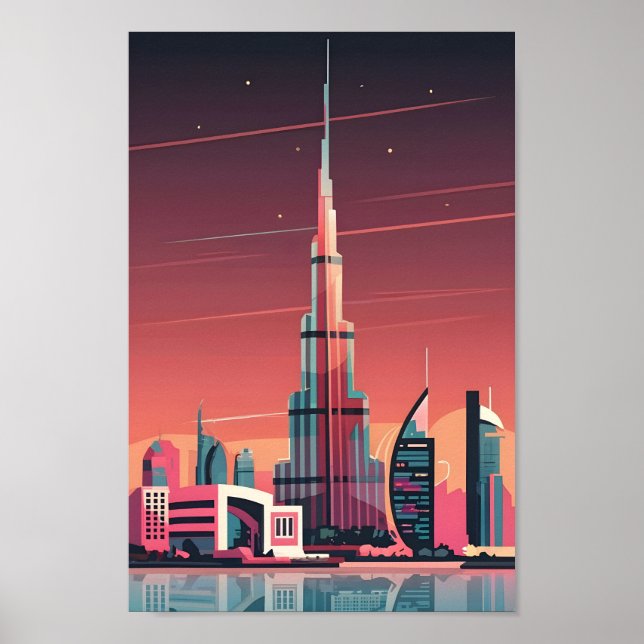 Póster Imagen panorámica de Dubai Elegance 4K City (Frente)