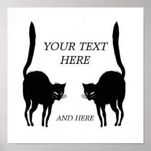 Póster Imagen personalizada de dos gatos negros