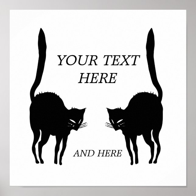 Póster Imagen personalizada de dos gatos negros (Frente)