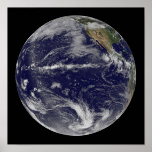Póster Imagen por satélite de la tierra