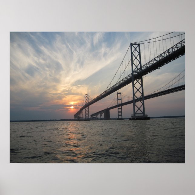 Póster Imagen puente sobre la bahía (Frente)
