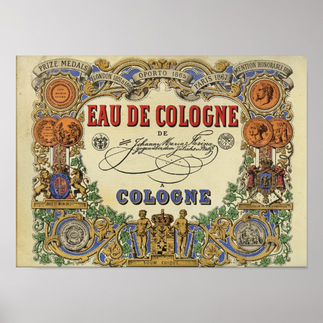 Póster Imagen romántica parisina Perfume 1868 (Frente)