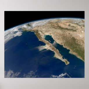 Póster Imagen satelital Baja Peninsula México