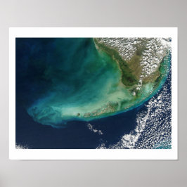 Póster Imagen satelital de los Cayos de Florida