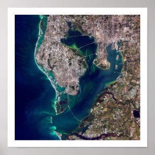 Póster Imagen satelital de Tampa Bay
