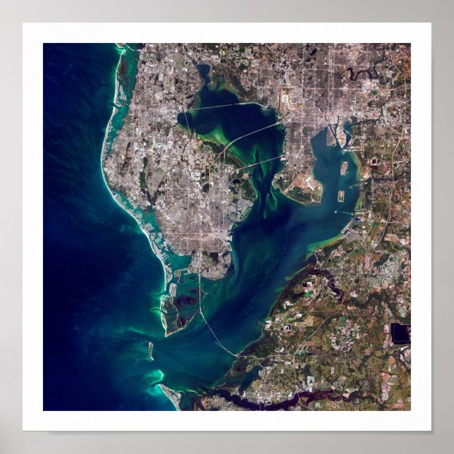 Póster Imagen satelital de Tampa Bay (Frente)