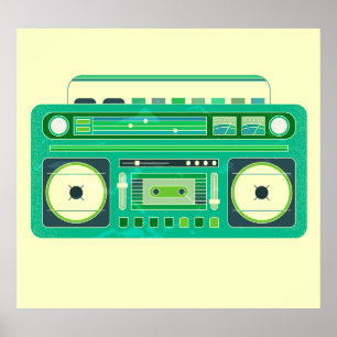 Póster Imagen vintage de caja de boom clásica