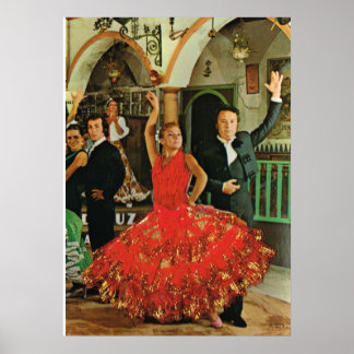 Póster Imagen vintage, España, bailarinas de flamenco