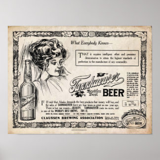 Póster Imagen vintage Tannhaeuser Beer Print