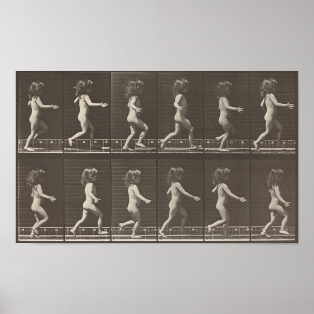 Póster Imágenes consecutivas de una niñita corriendo (Frente)