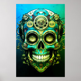 Póster Imágenes de Calavera de Azúcar Chico Genial Verde
