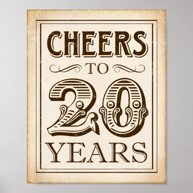 Póster IMÁGENES DE Rótulo Vintage A 20 AÑOS (Frente)
