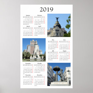 Póster Imágenes del calendario Madrid 2019