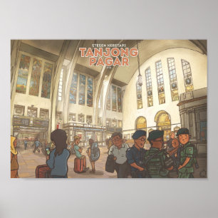 Póster Imágenes del ferrocarril el Singapura de Tanjong