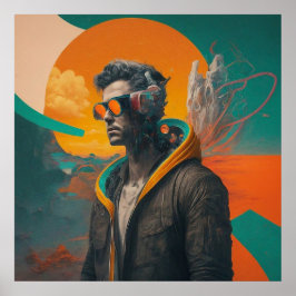 Póster Imágenes impresas de un collage de Guay aparece un