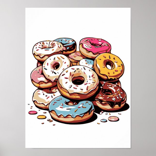 Póster Imágenes prediseñadas de donuts transparentes (Frente)