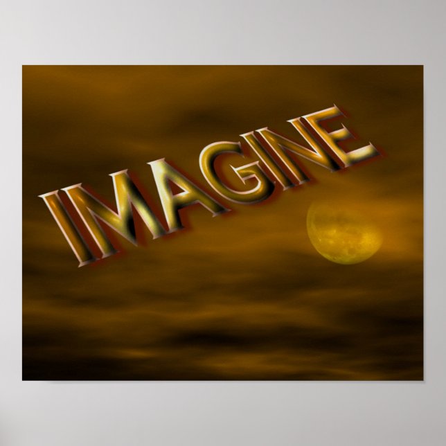 Póster Imagina Fantasy Moon Sky Inspirador (Frente)