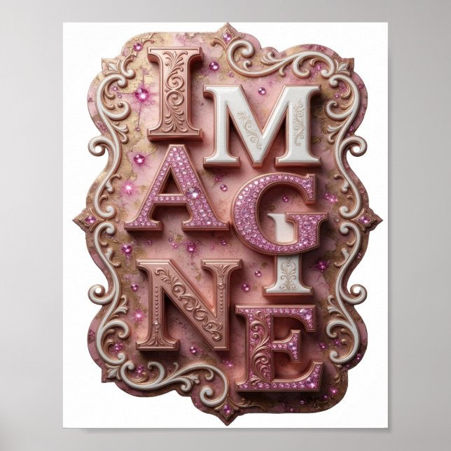 Póster IMAGINA Rosa Elegante (Frente)