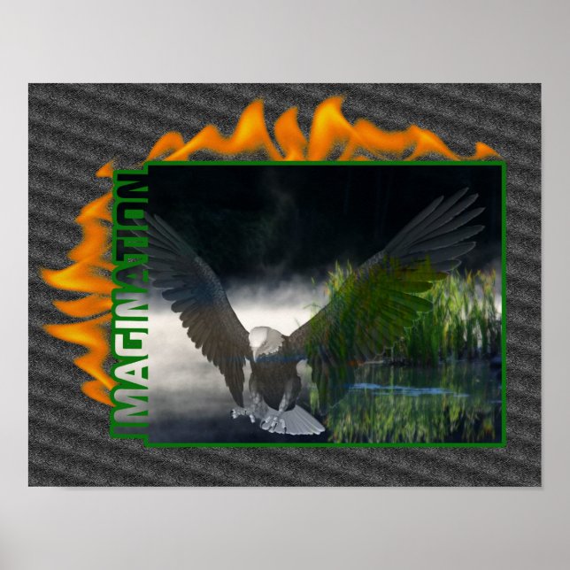 Póster Imaginación Fantasy Eagle Inspirador (Frente)