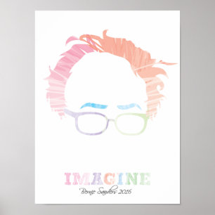 Póster Imagine Bernie Sanders 2016 - acuarelas