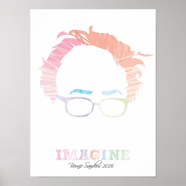 Póster Imagine Bernie Sanders 2016 - acuarelas (Frente)