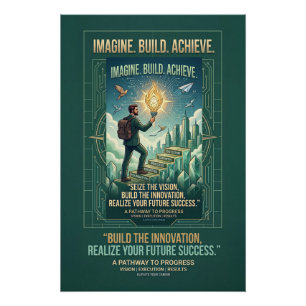 Póster Imagine Construye Logra Motivación Carrera Progres
