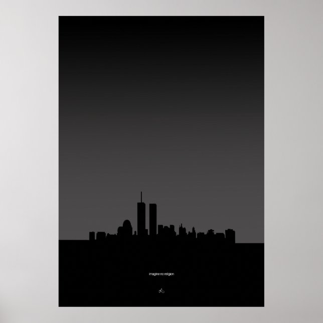 Póster imaginen no religión Centro de comercio mundial (Frente)