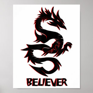 Póster Imaginen, Soñen, Crean _ Fantasy Rage Dragon Tatt