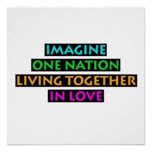Póster Imaginen Una Nación Que Vive Juntos Enamorados