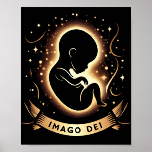 Póster Imago Dei Imagen de Dios Bebé en el útero negro