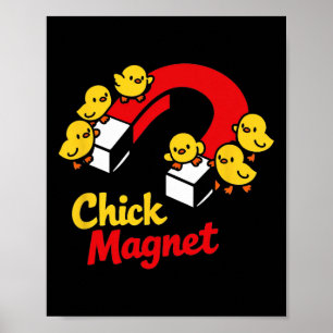 Póster Imán de pollito de Pascua divertido gráfico de chi