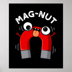 Póster Imán divertido Mag-nut Chiste Fondo oscuro