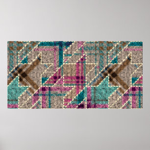 Póster Imitación del patrón de patchwork indio con textur
