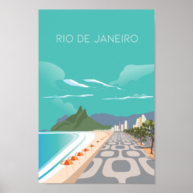Póster Impanema Rio de Janeiro Brazil poster travel (Frente)
