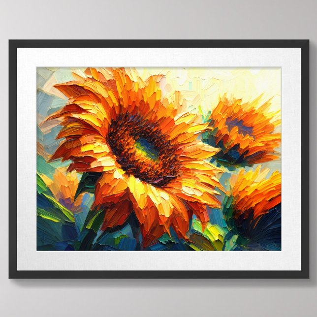 Póster Impasto de la pintura de girasoles (Subido por el creador)