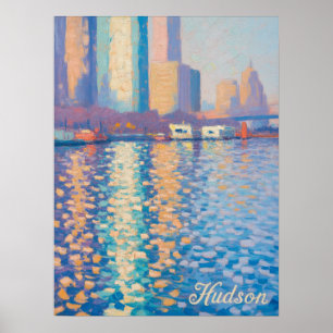 Póster Impasto Impresionista del Río Hudson