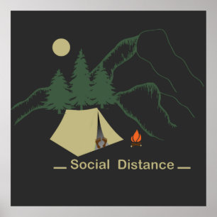 Póster Impecable camping introvertido