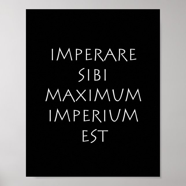 Póster Imperare sibi máximo imperium est (Frente)