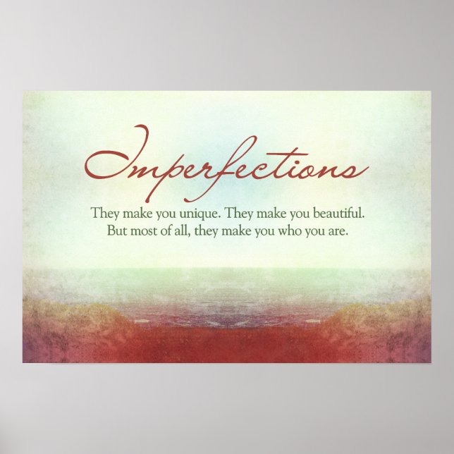 Póster Imperfecciones. Te hacen único... (Frente)