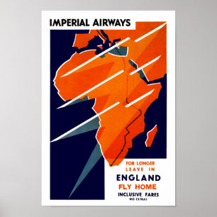 Póster Imperial Airways África