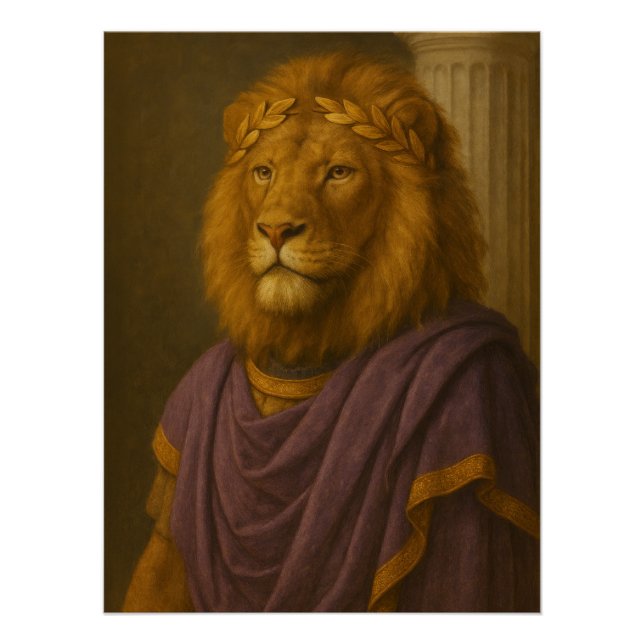 Póster Imperial Lion Emperor with Laurel Wreath (Anverso)