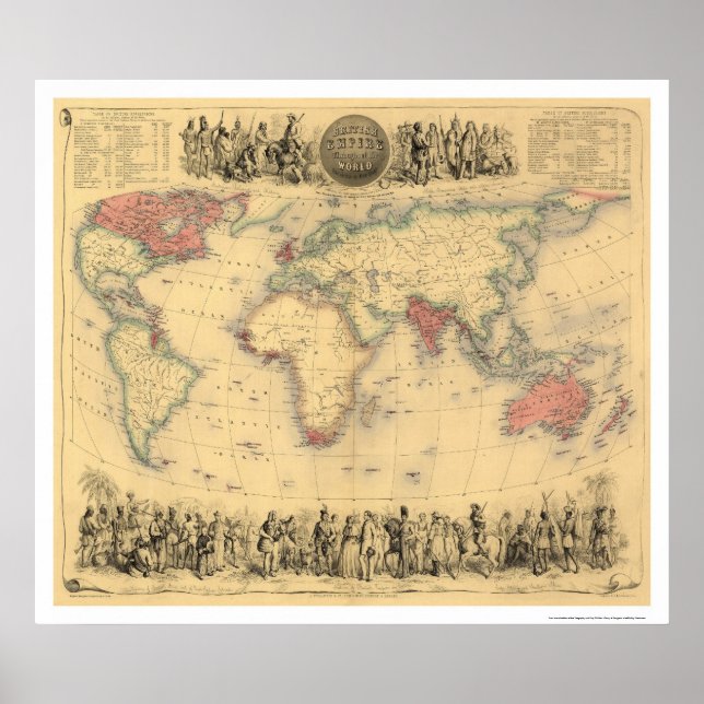 Póster Imperio británico en todo el mundo 1855 (Frente)
