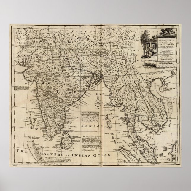 Póster Imperio Mogul, India (Frente)