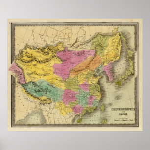 Póster Imperio y Japón chinos