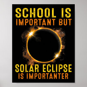 Póster Importante de eclipse solar de escuela de 2024